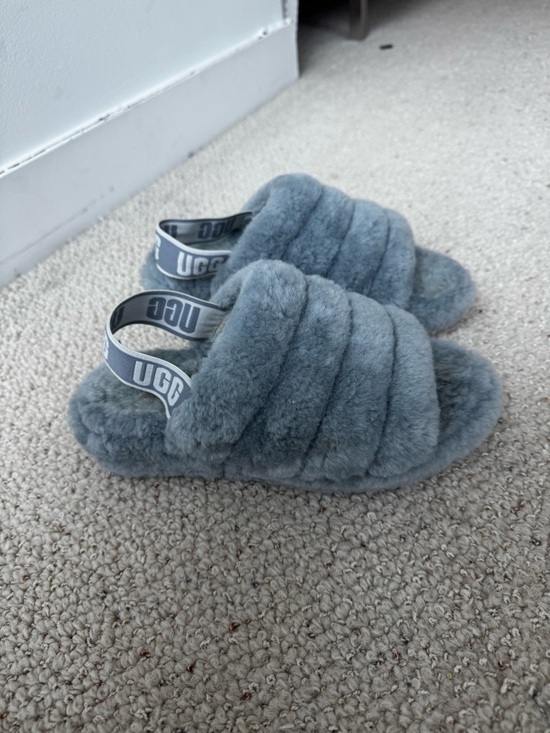UGG Shoes - Light Blue UGG Fluff Yeah Slide Sandals Size 8